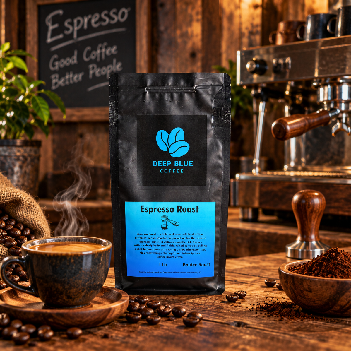 Espresso Roast Coffee Dark Roast not burnt (1 lb) – Deep Blue