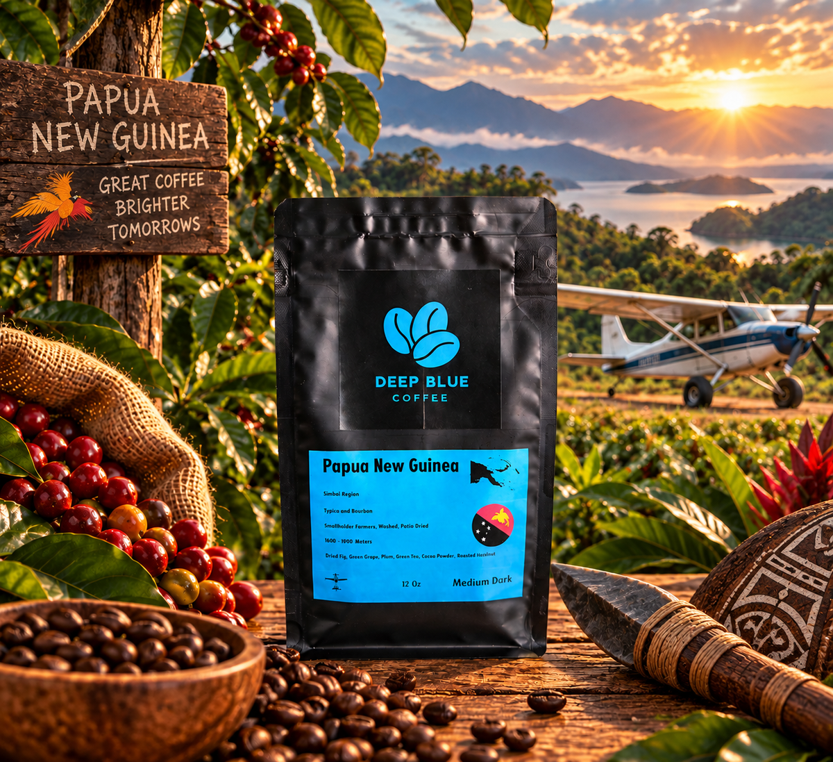 Papua New Guinea Coffee Medium Dark Roast (12 oz)