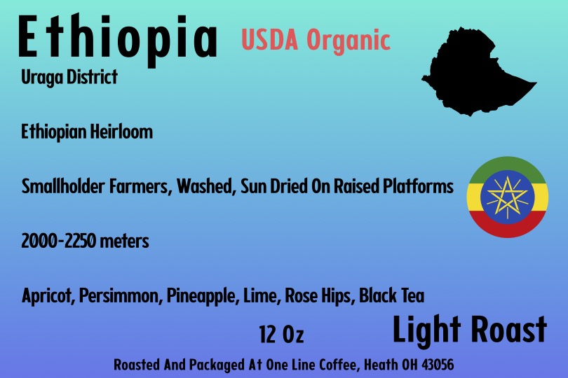 Ethiopia USDA Organic Coffee Light Roast (12 oz)